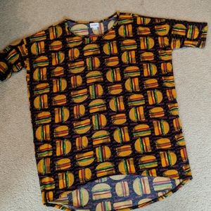 LulaRoe Cheeseburger Print Irma Sz. Large